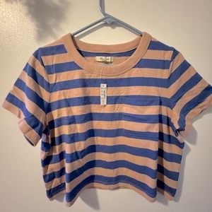 Madewell striped cropped top t-shirt
